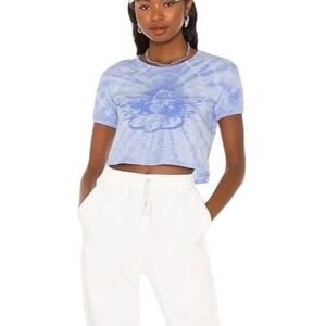 NEW Boys Lie Size Medium Blue‎ Lady Butterfly Baby Tee Cropped Graphic Print